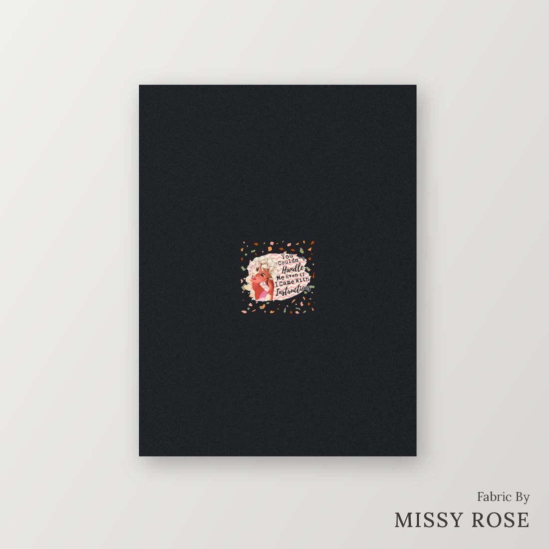 Profanity Fabric Panel 247 – printed fabric panel with centred picture, custom printed to order | Fabric by Missy Rose