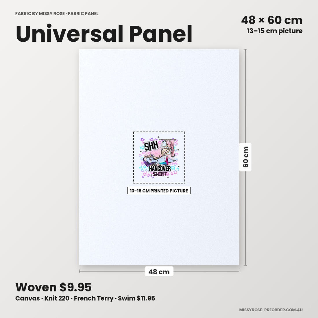 Profanity Fabric Panel 248 universal panel sizing – 13–15 cm printed picture on 48 × 60 cm fabric | Fabric by Missy Rose
