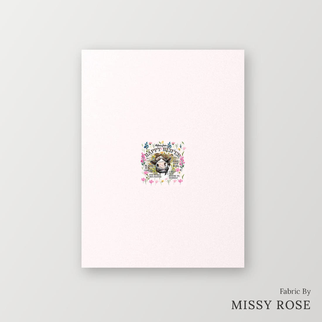 Profanity Fabric Panel 249 – printed fabric panel with centred picture, custom printed to order | Fabric by Missy Rose