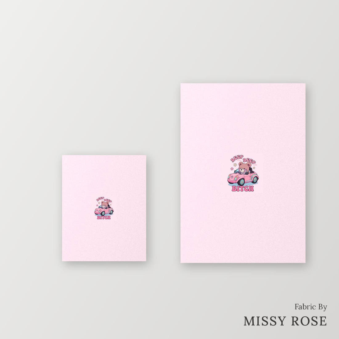 Profanity Fabric Panel 25 – universal and adult panel sizes side by side | Fabric by Missy Rose