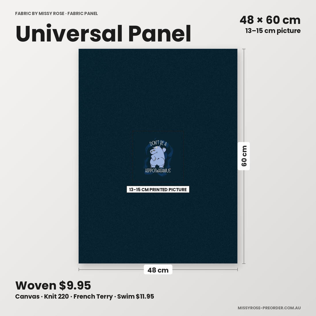 Profanity Fabric Panel 250 universal panel sizing – 13–15 cm printed picture on 48 × 60 cm fabric | Fabric by Missy Rose