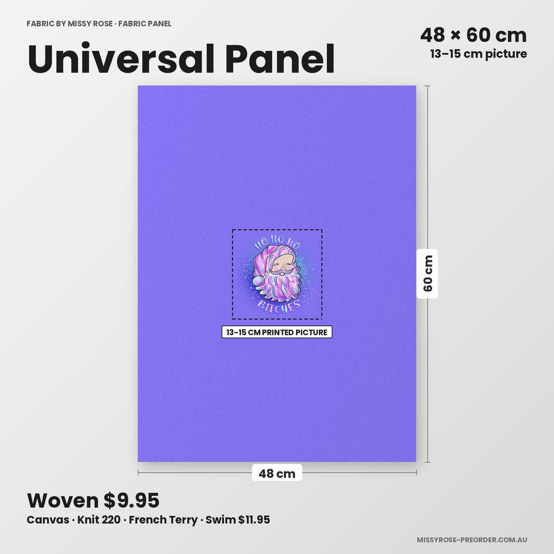 Profanity Fabric Panel 251 universal panel sizing – 13–15 cm printed picture on 48 × 60 cm fabric | Fabric by Missy Rose