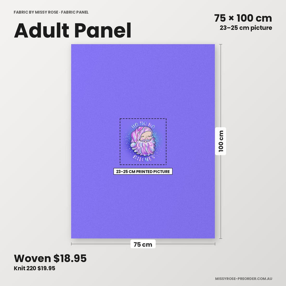 Profanity Fabric Panel 251 adult panel sizing – 23–25 cm printed picture on 75 × 100 cm fabric | Fabric by Missy Rose