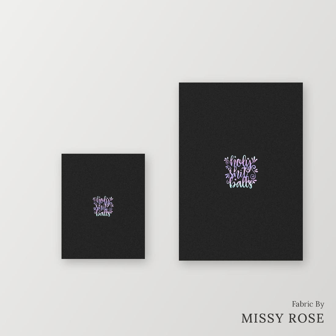 Profanity Fabric Panel 252 – universal and adult panel sizes side by side | Fabric by Missy Rose