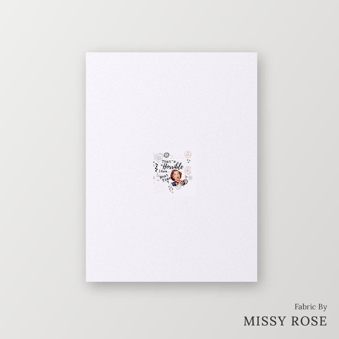Profanity Fabric Panel 254 – printed fabric panel with centred picture, custom printed to order | Fabric by Missy Rose