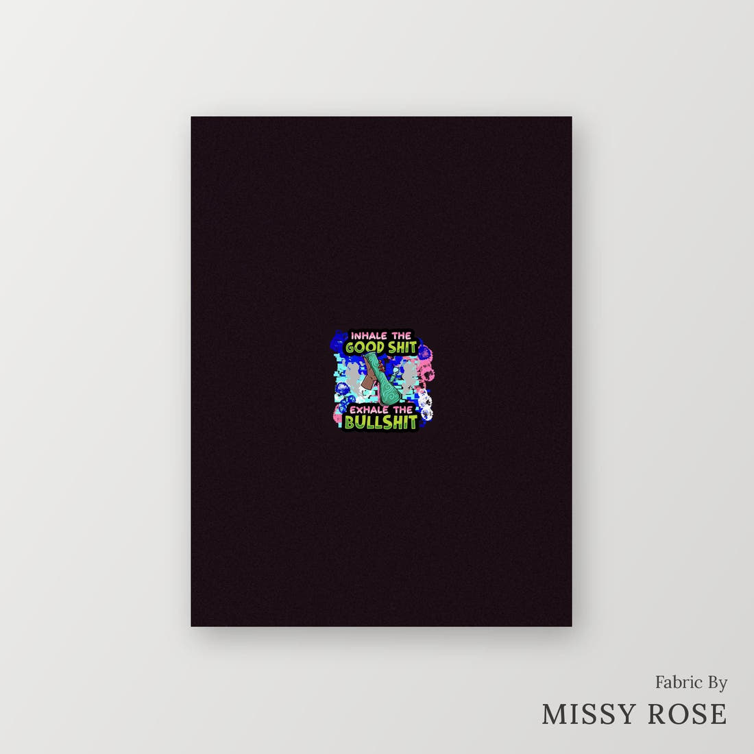 Profanity Fabric Panel 256 – printed fabric panel with centred picture, custom printed to order | Fabric by Missy Rose