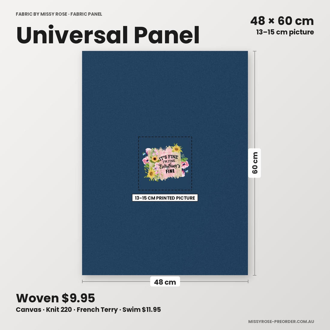 Profanity Fabric Panel 257 universal panel sizing – 13–15 cm printed picture on 48 × 60 cm fabric | Fabric by Missy Rose