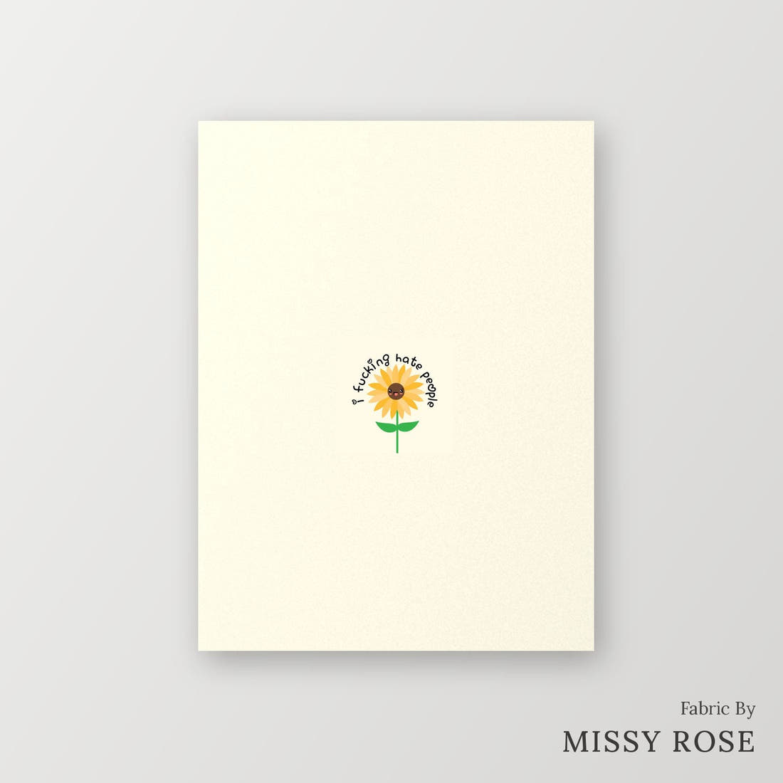 Profanity Fabric Panel 258 – printed fabric panel with centred picture, custom printed to order | Fabric by Missy Rose