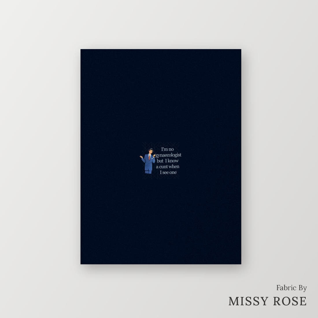 Profanity Fabric Panel 259 – printed fabric panel with centred picture, custom printed to order | Fabric by Missy Rose