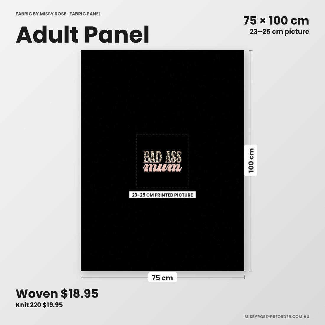 Profanity Fabric Panel 26 adult panel sizing – 23–25 cm printed picture on 75 × 100 cm fabric | Fabric by Missy Rose