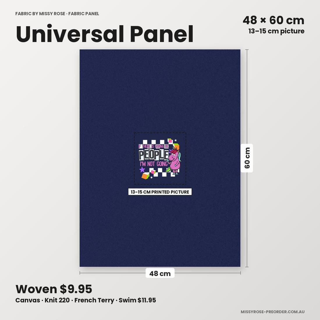 Profanity Fabric Panel 263 universal panel sizing – 13–15 cm printed picture on 48 × 60 cm fabric | Fabric by Missy Rose