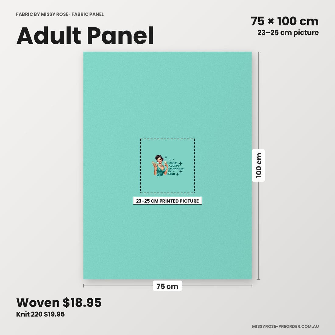 Profanity Fabric Panel 264 adult panel sizing – 23–25 cm printed picture on 75 × 100 cm fabric | Fabric by Missy Rose
