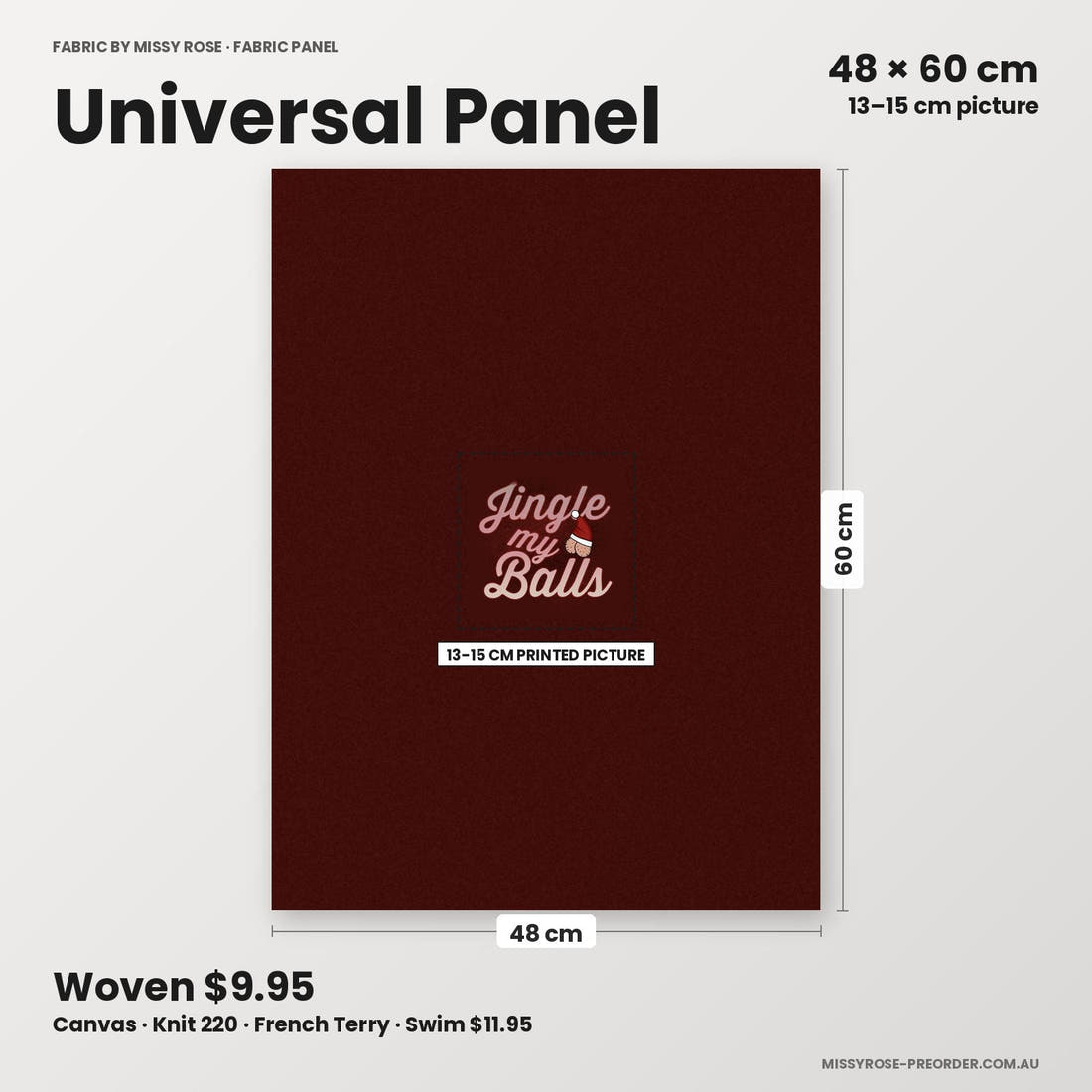 Profanity Fabric Panel 266 universal panel sizing – 13–15 cm printed picture on 48 × 60 cm fabric | Fabric by Missy Rose