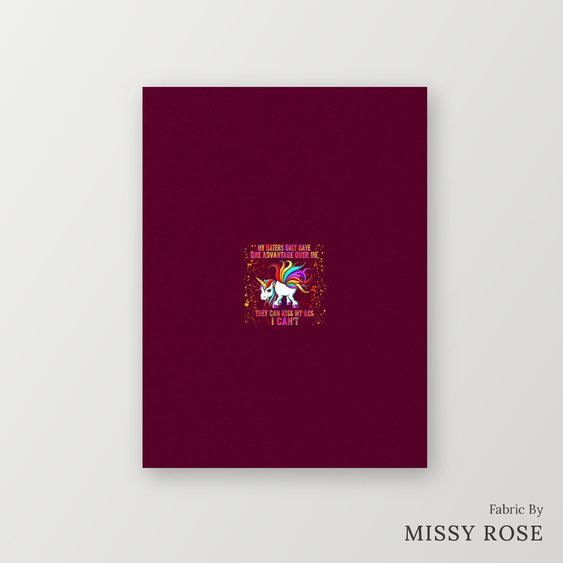 Profanity Fabric Panel 269 – printed fabric panel with centred picture, custom printed to order | Fabric by Missy Rose