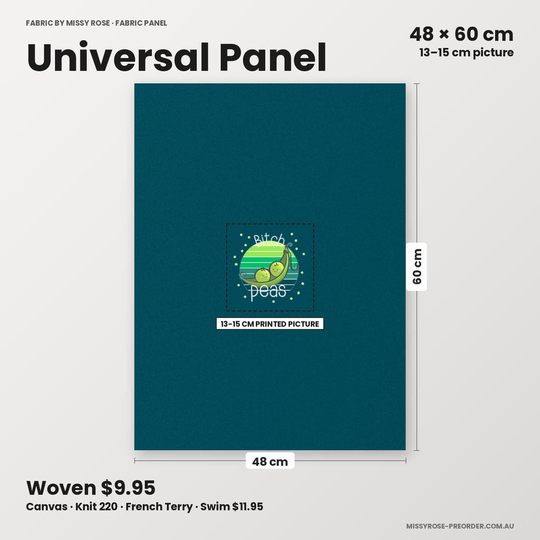 Profanity Fabric Panel 27 universal panel sizing – 13–15 cm printed picture on 48 × 60 cm fabric | Fabric by Missy Rose