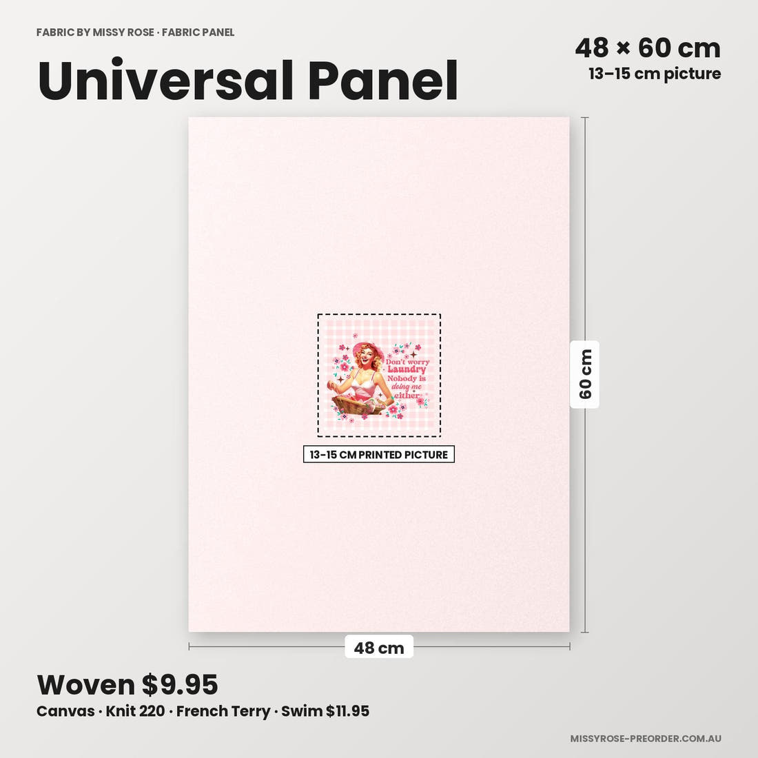 Profanity Fabric Panel 273 universal panel sizing – 13–15 cm printed picture on 48 × 60 cm fabric | Fabric by Missy Rose