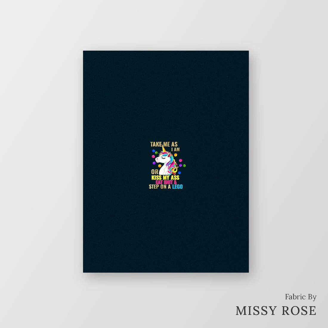 Profanity Fabric Panel 275 – printed fabric panel with centred picture, custom printed to order | Fabric by Missy Rose
