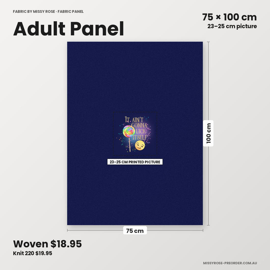 Profanity Fabric Panel 276 adult panel sizing – 23–25 cm printed picture on 75 × 100 cm fabric | Fabric by Missy Rose