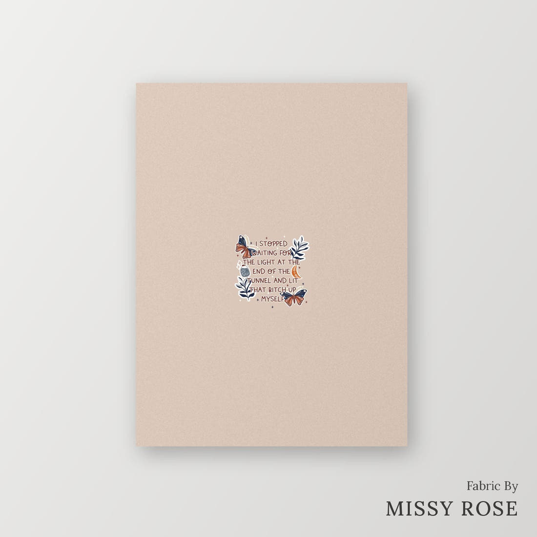 Profanity Fabric Panel 277 – printed fabric panel with centred picture, custom printed to order | Fabric by Missy Rose