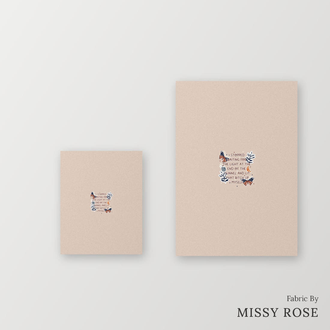 Profanity Fabric Panel 277 – universal and adult panel sizes side by side | Fabric by Missy Rose