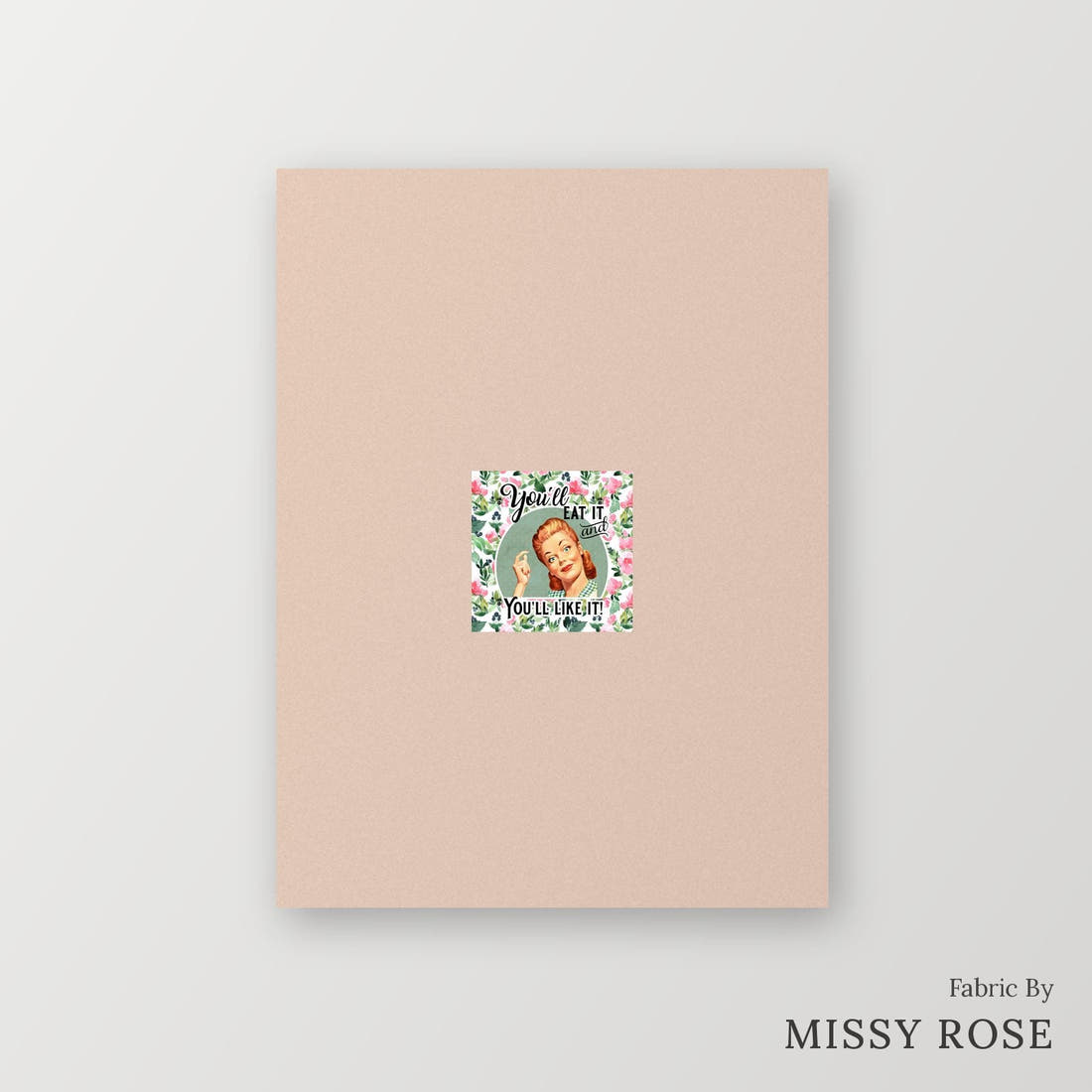 Profanity Fabric Panel 279 – printed fabric panel with centred picture, custom printed to order | Fabric by Missy Rose