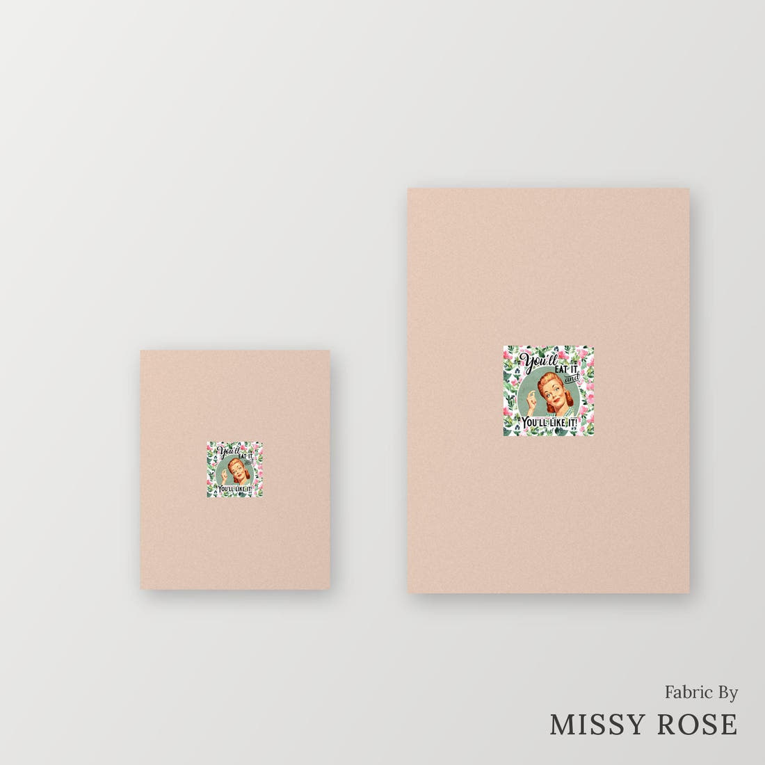 Profanity Fabric Panel 279 – universal and adult panel sizes side by side | Fabric by Missy Rose