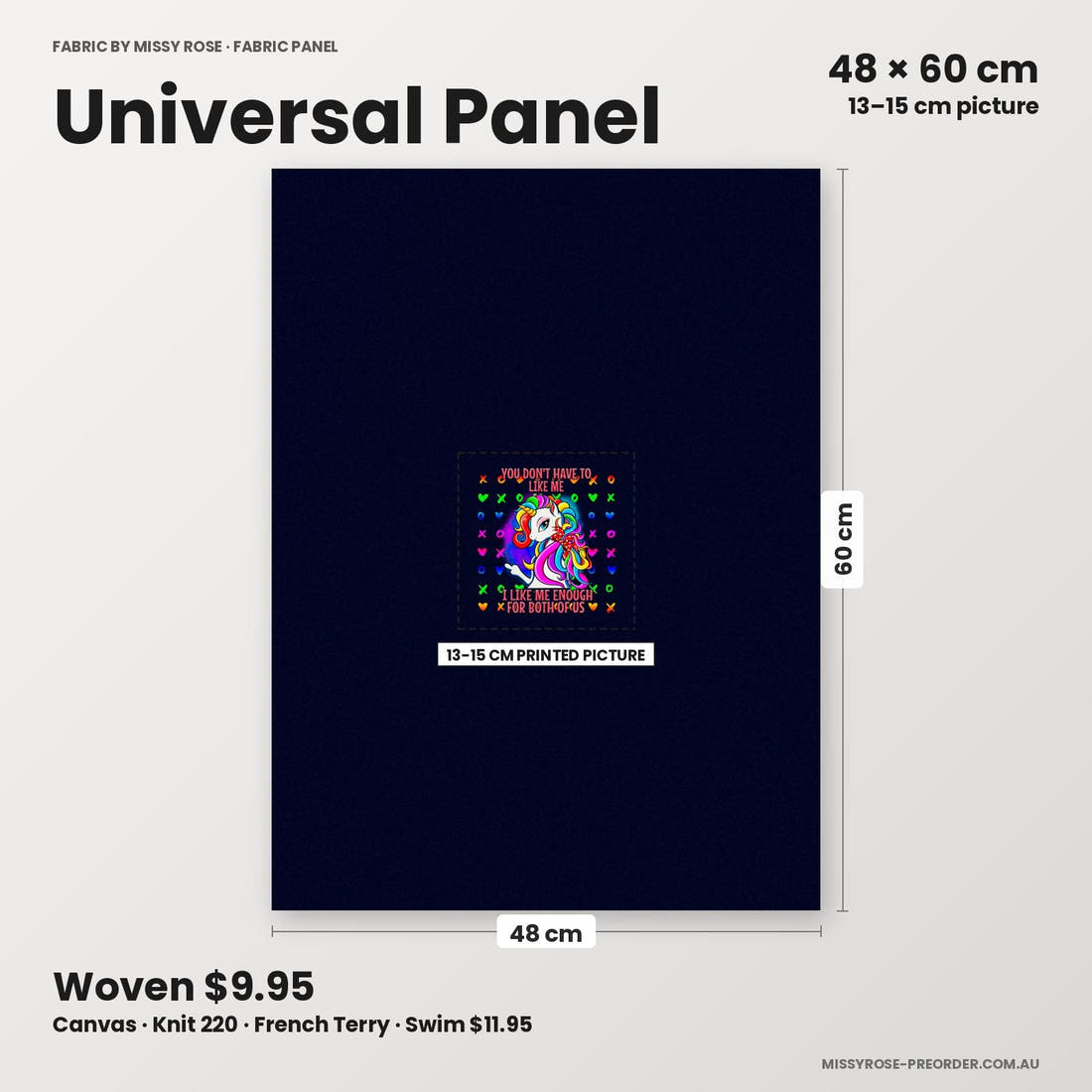 Profanity Fabric Panel 280 universal panel sizing – 13–15 cm printed picture on 48 × 60 cm fabric | Fabric by Missy Rose