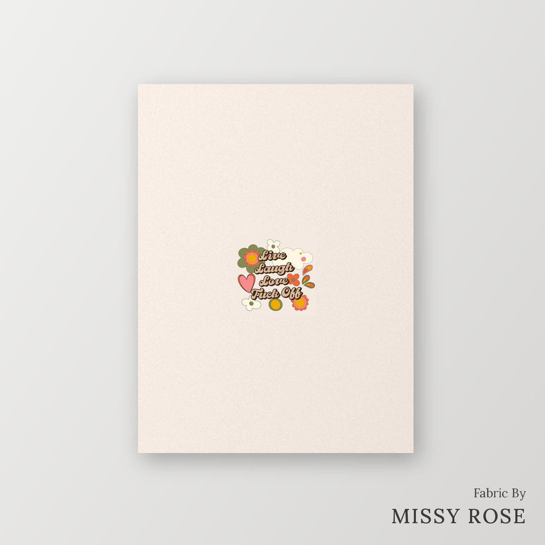 Profanity Fabric Panel 281 – printed fabric panel with centred picture, custom printed to order | Fabric by Missy Rose