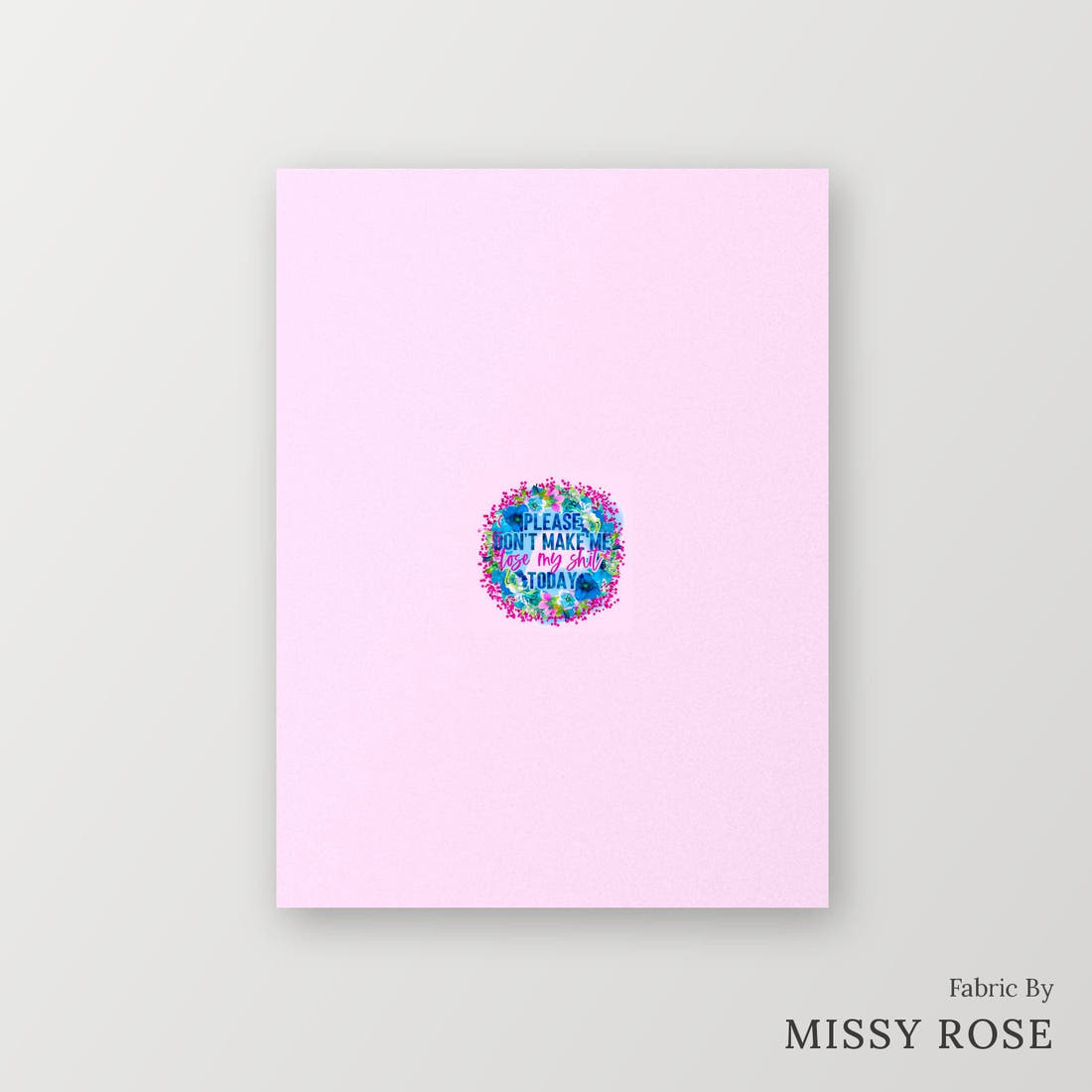Profanity Fabric Panel 283 – printed fabric panel with centred picture, custom printed to order | Fabric by Missy Rose