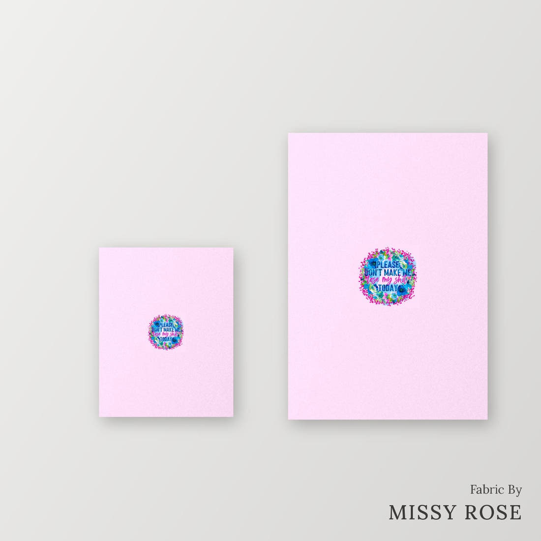 Profanity Fabric Panel 283 – universal and adult panel sizes side by side | Fabric by Missy Rose