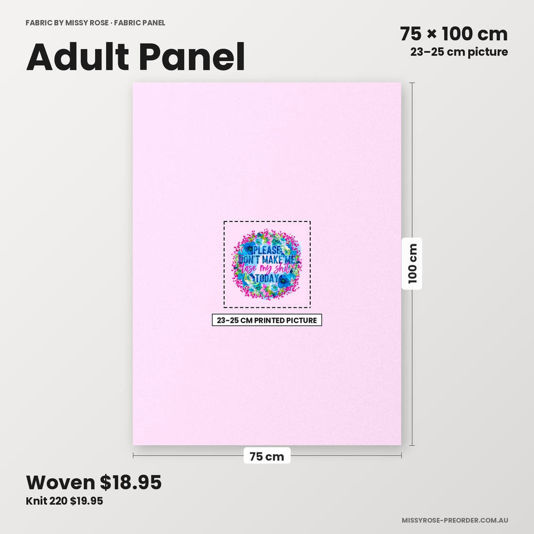 Profanity Fabric Panel 283 adult panel sizing – 23–25 cm printed picture on 75 × 100 cm fabric | Fabric by Missy Rose