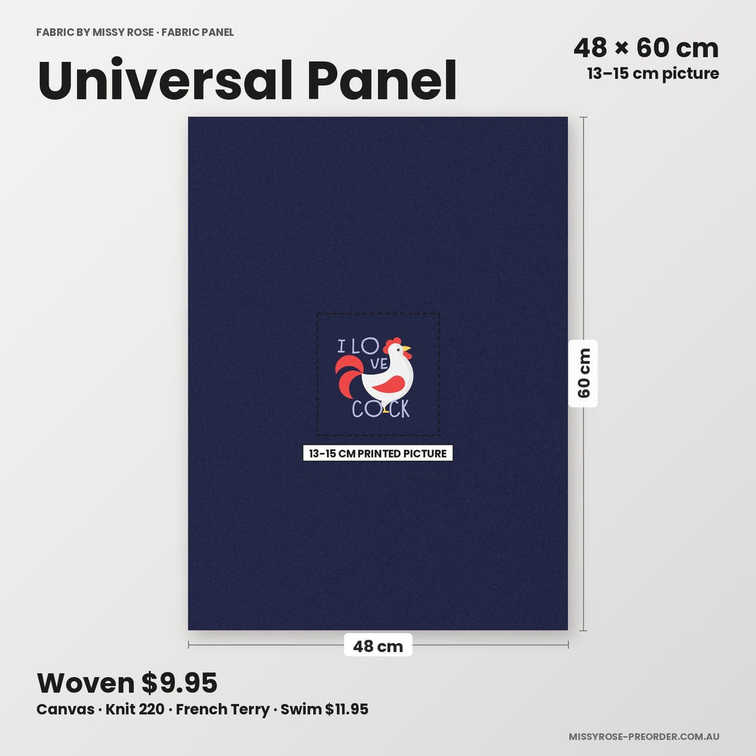 Profanity Fabric Panel 284 universal panel sizing – 13–15 cm printed picture on 48 × 60 cm fabric | Fabric by Missy Rose