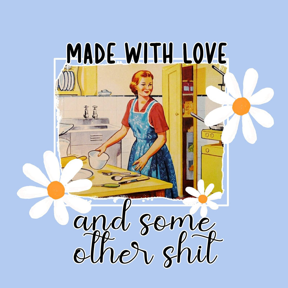 Profanity Fabric Panel 285 – full artwork close-up of the printed picture | Fabric by Missy Rose