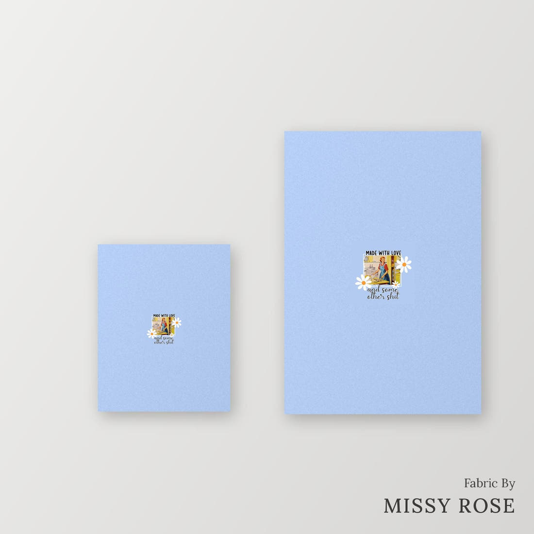 Profanity Fabric Panel 285 – universal and adult panel sizes side by side | Fabric by Missy Rose