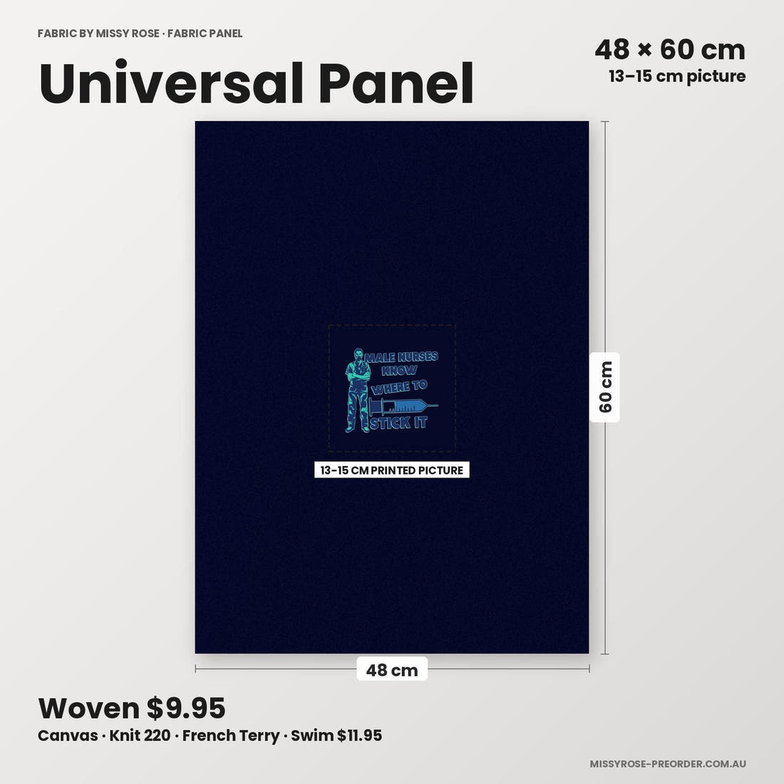 Profanity Fabric Panel 287 universal panel sizing – 13–15 cm printed picture on 48 × 60 cm fabric | Fabric by Missy Rose