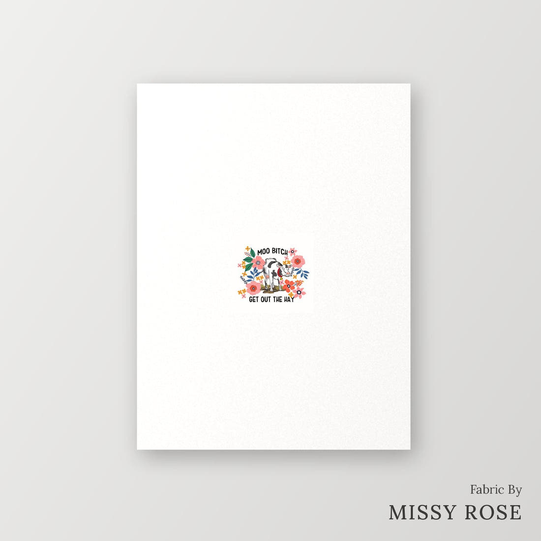 Profanity Fabric Panel 288 – printed fabric panel with centred picture, custom printed to order | Fabric by Missy Rose