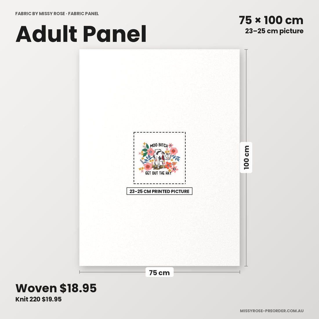 Profanity Fabric Panel 288 adult panel sizing – 23–25 cm printed picture on 75 × 100 cm fabric | Fabric by Missy Rose