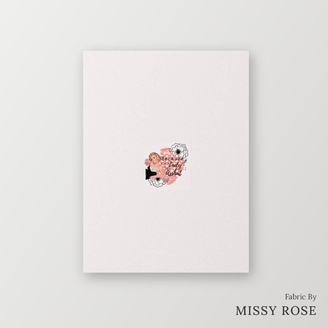Profanity Fabric Panel 29 – printed fabric panel with centred picture, custom printed to order | Fabric by Missy Rose