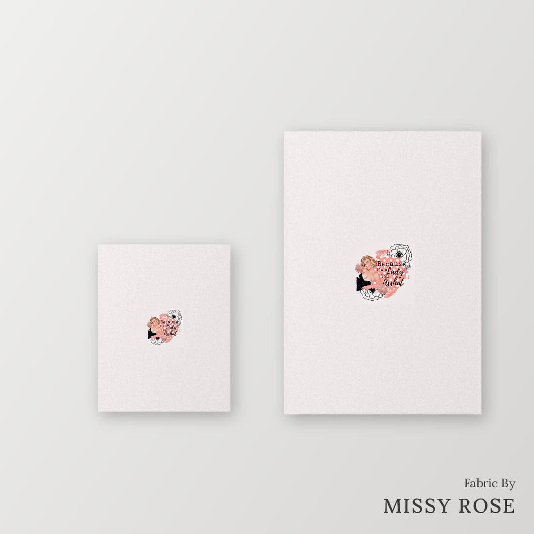 Profanity Fabric Panel 29 – universal and adult panel sizes side by side | Fabric by Missy Rose