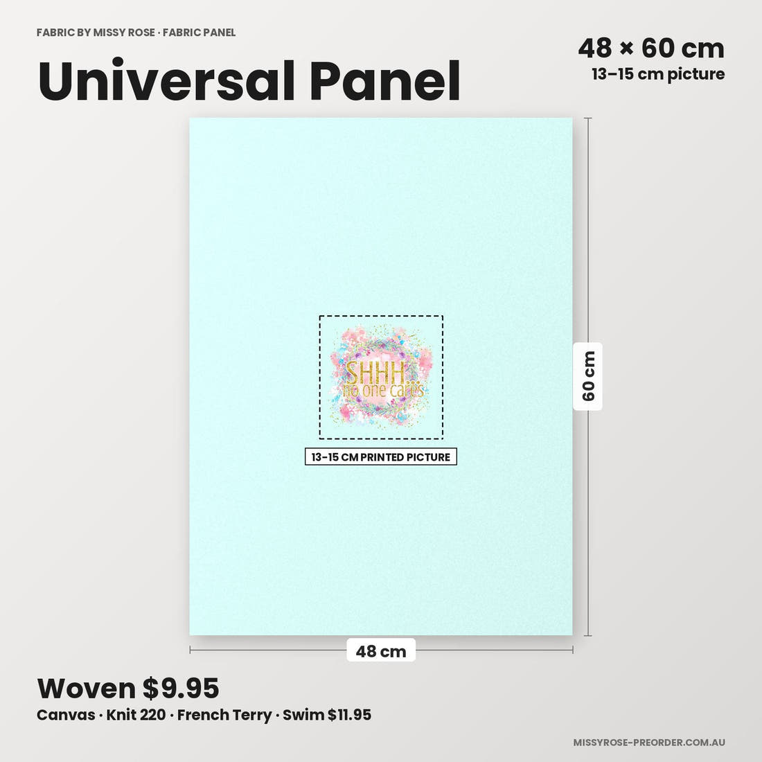 Profanity Fabric Panel 292 universal panel sizing – 13–15 cm printed picture on 48 × 60 cm fabric | Fabric by Missy Rose