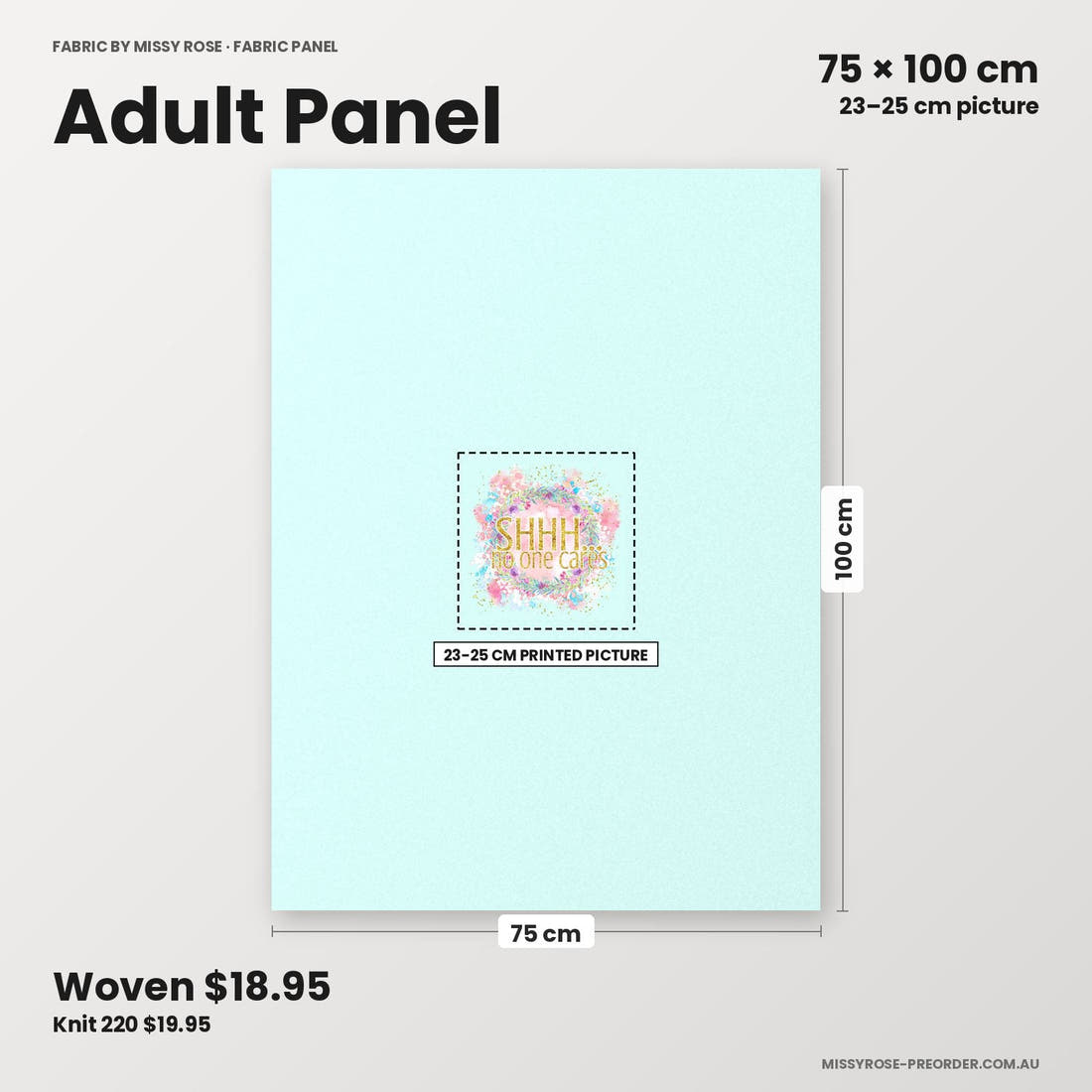 Profanity Fabric Panel 292 adult panel sizing – 23–25 cm printed picture on 75 × 100 cm fabric | Fabric by Missy Rose