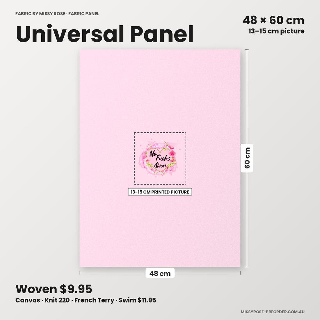 Profanity Fabric Panel 294 universal panel sizing – 13–15 cm printed picture on 48 × 60 cm fabric | Fabric by Missy Rose
