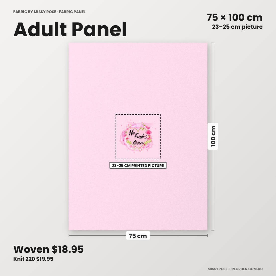 Profanity Fabric Panel 294 adult panel sizing – 23–25 cm printed picture on 75 × 100 cm fabric | Fabric by Missy Rose