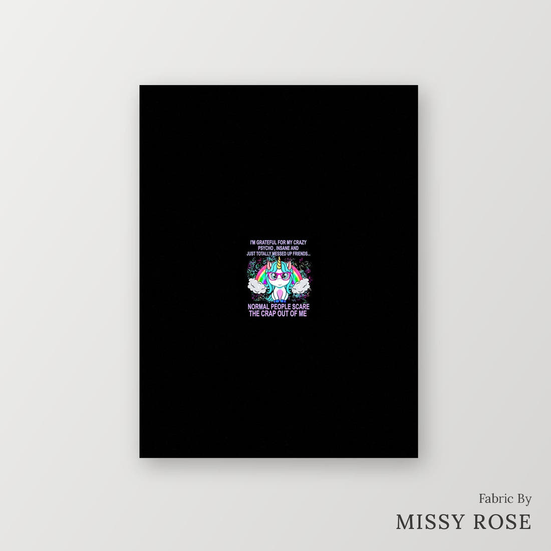 Profanity Fabric Panel 295 – printed fabric panel with centred picture, custom printed to order | Fabric by Missy Rose