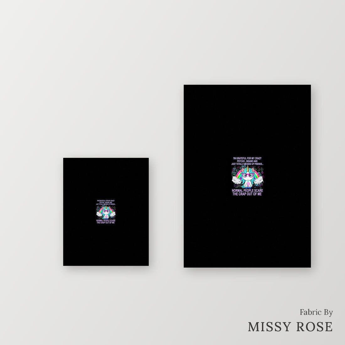 Profanity Fabric Panel 295 – universal and adult panel sizes side by side | Fabric by Missy Rose
