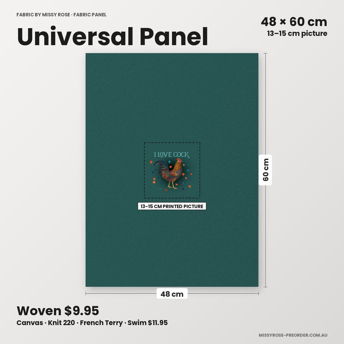 Profanity Fabric Panel 296 universal panel sizing – 13–15 cm printed picture on 48 × 60 cm fabric | Fabric by Missy Rose