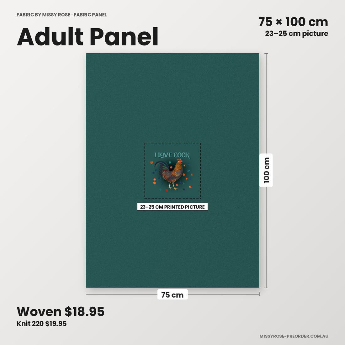 Profanity Fabric Panel 296 adult panel sizing – 23–25 cm printed picture on 75 × 100 cm fabric | Fabric by Missy Rose