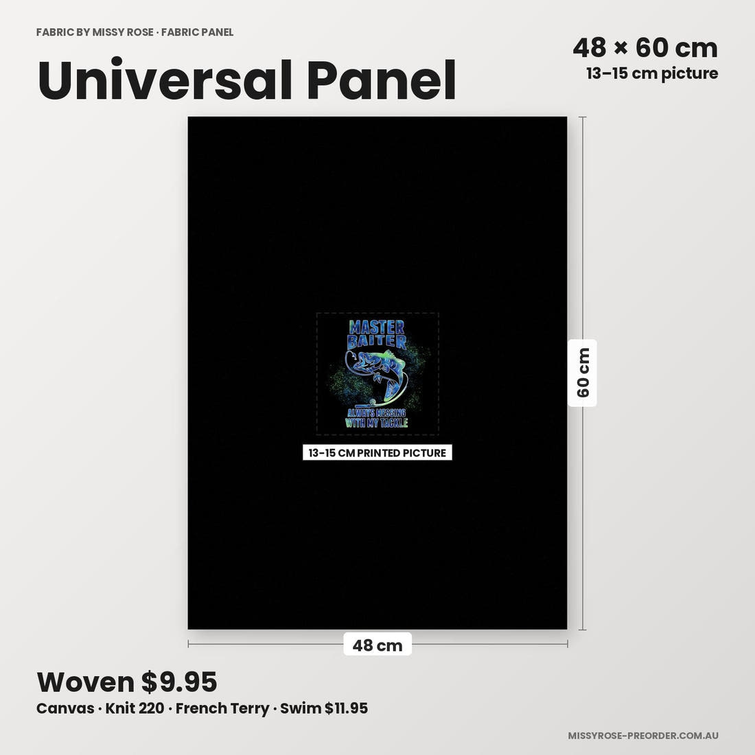 Profanity Fabric Panel 297 universal panel sizing – 13–15 cm printed picture on 48 × 60 cm fabric | Fabric by Missy Rose