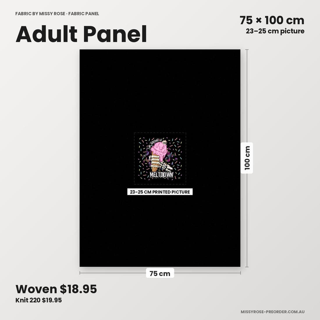 Profanity Fabric Panel 299 adult panel sizing – 23–25 cm printed picture on 75 × 100 cm fabric | Fabric by Missy Rose