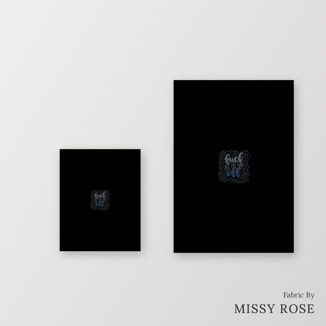 Profanity Fabric Panel 301 – universal and adult panel sizes side by side | Fabric by Missy Rose